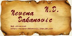 Nevena Dakanović vizit kartica